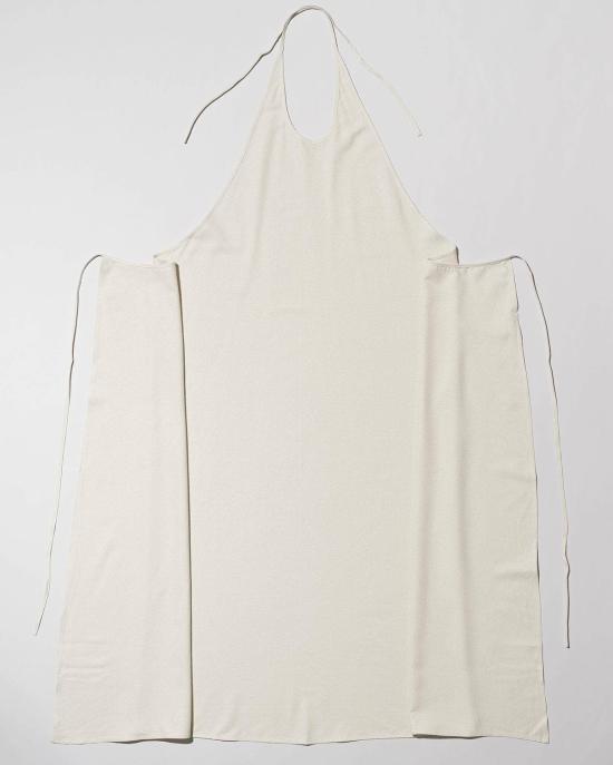  베이스레인지 미디 원피스 베이스렌지 에이프런 드레스 오프 화이트 - BASERANGE