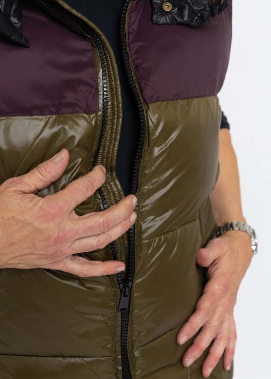  OOFWear Oof Wear 남성용 블랙 후드 나일론 조끼 플럼/블랙 - OTHER BRANDS