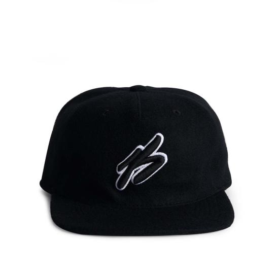  보씨 볼캡 Bossi B 로고 울 스냅백 캡 블랙