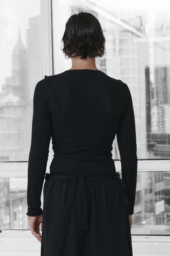  베이스레인지 민소매 티셔츠 베이스렌지 타브 탱크 블랙 오가닉 코튼 - BASERANGE