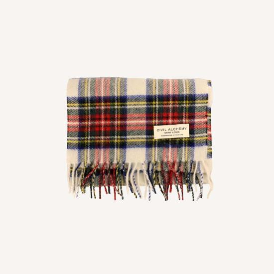  시빌 알케미 머플러/스카프 Civil Alchemy 캐시미어 스카프 타탄 아이보리/레드 - CIVIL ALCHEMY