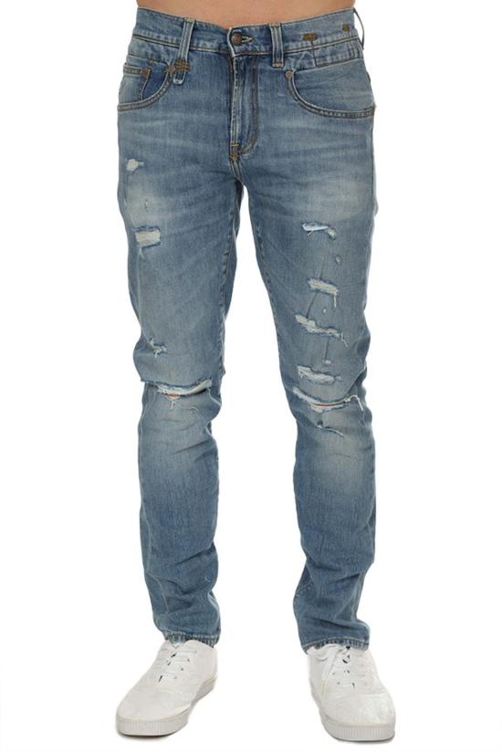  알13 데님 팬츠 R13 보이 진 W/ 립스 스트레치 재스퍼