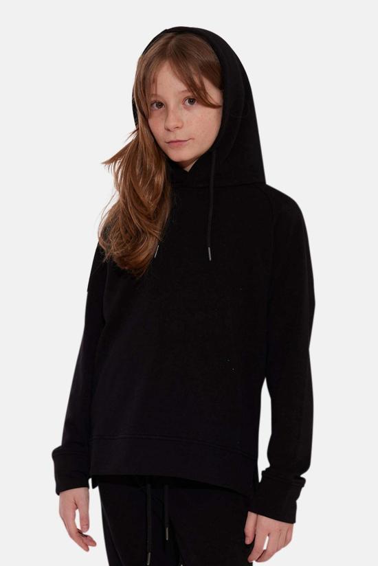  [키즈] 블루&크림 풀오버 키즈  메이슨 후드 티셔츠 블랙