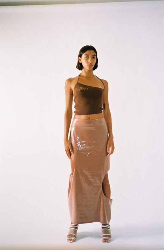  에크하우스 라타 롱 스커트 Eckhaus Latta Peek 스팽글 스커트 - ECKHAUS LATTA