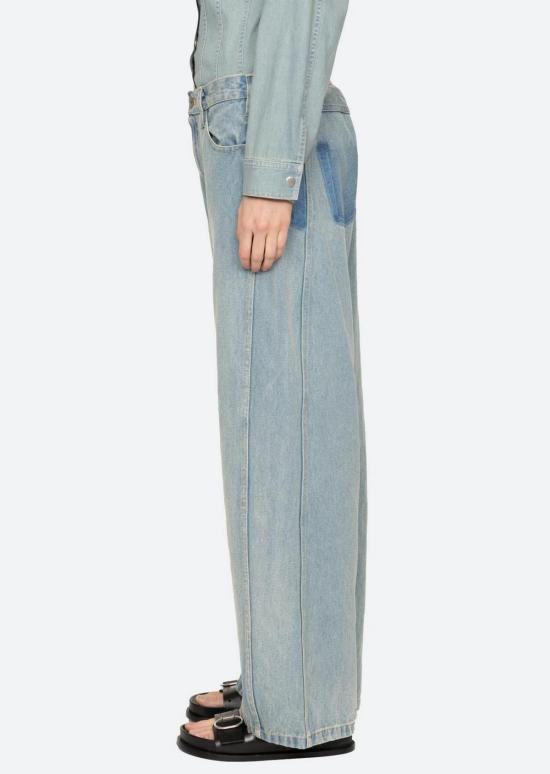  씨뉴욕 데님 팬츠 씨뉴 엘레나 진 라이트 블루 - SEA NY