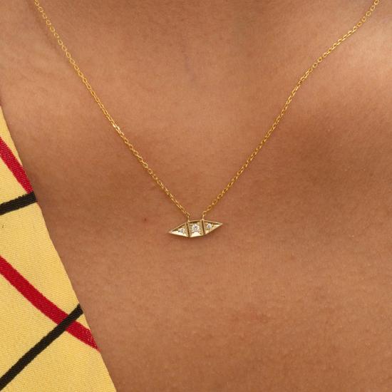  제니 권 디자인스 목걸이/팬던트 제니 권 디자인 데코 포인트 다이아몬드 목걸이 14K 옐로우 골드 - JENNIE KWON DESIGNS