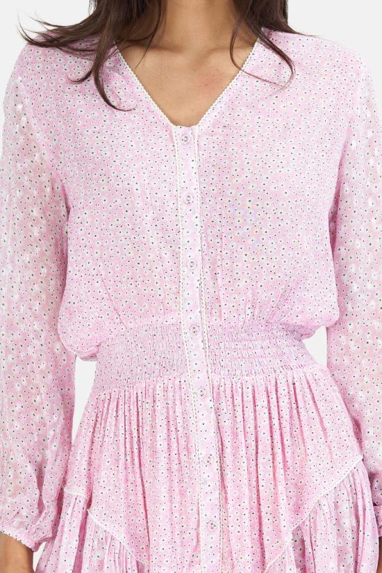  선데이 세인트 트로페즈 숏 원피스 선데이 생트로페 엘레나 플라워 드레스 핑크 - SUNDAY SAINT-TROPEZ