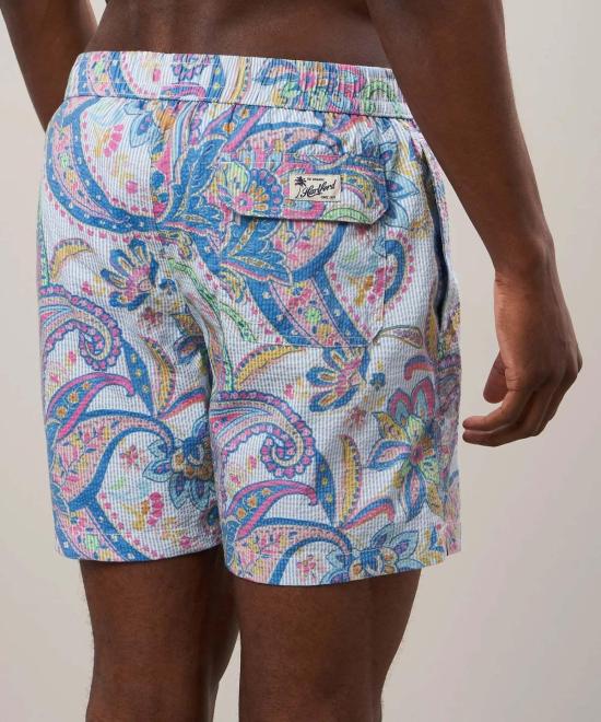  하트포드 스윔팬츠 세어서커 수영 반바지 블루 프린트 - HARTFORD