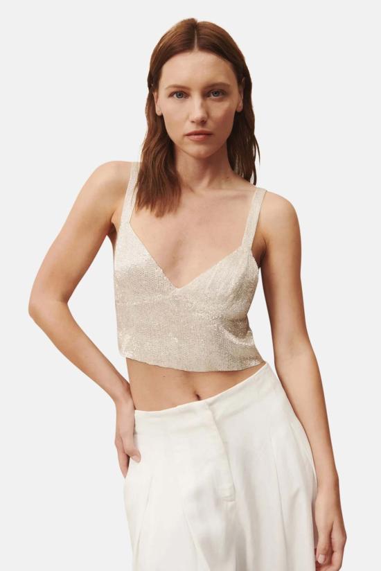  티더블유피 민소매 티셔츠 Twp 조이 탑 실버