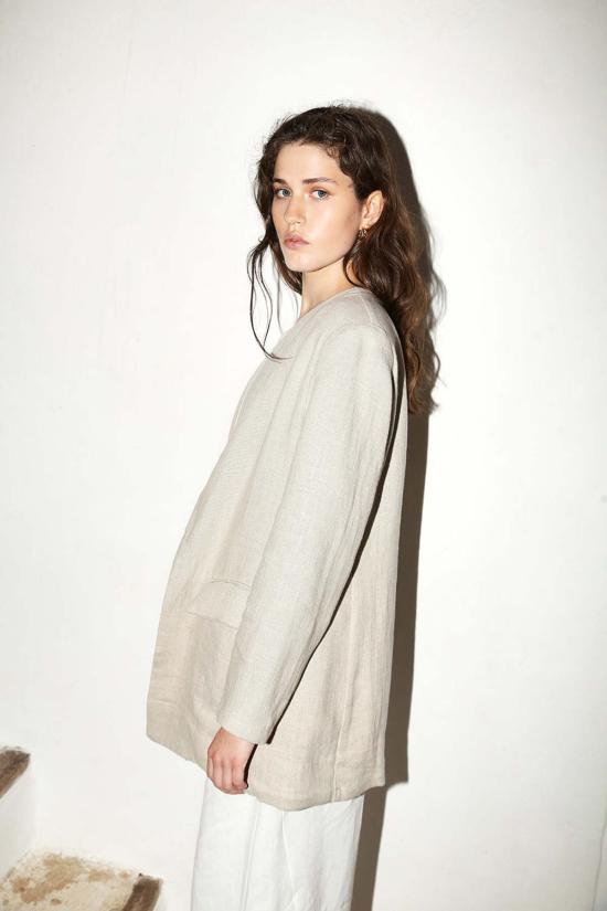  다두라 수트 자켓 다투라 헤비 리넨 센스 블레이저 피에드라 - DATURA