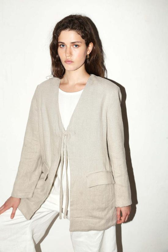  다두라 수트 자켓 다투라 헤비 리넨 센스 블레이저 피에드라 - DATURA