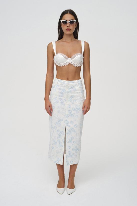  포러브앤레몬스 미디 스커트 For Love & Lemons 샹탈  블루