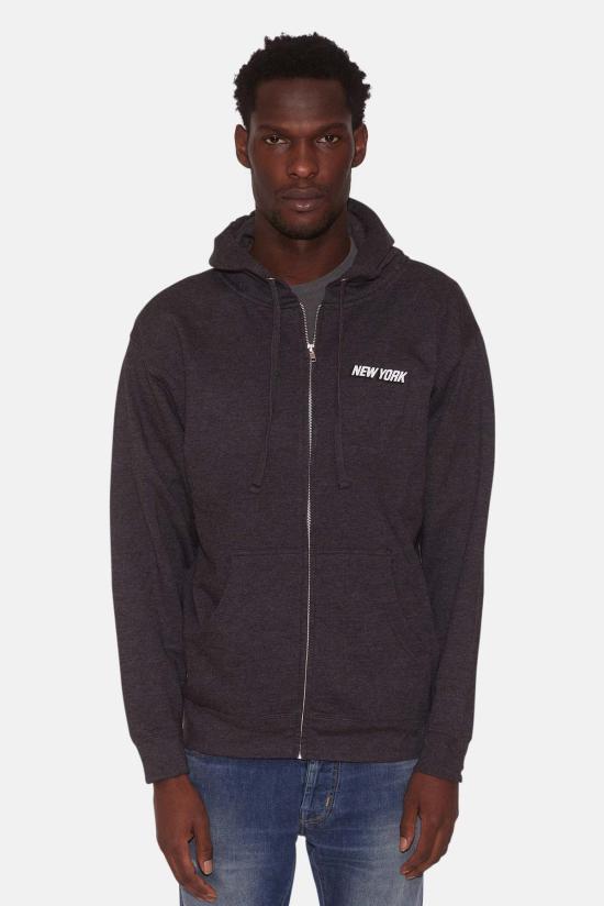  Blue&Cream 자켓 블루&크림 뉴욕 지퍼 후드 숯색