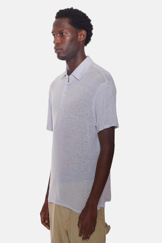  블루&크림 폴로 티셔츠 리넨 폴로 블루 - BLUE&CREAM