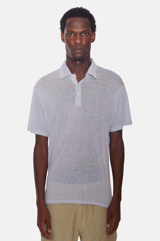  블루&크림 폴로 티셔츠 리넨 폴로 블루