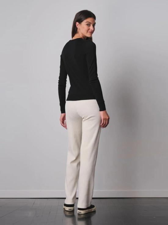  에비뉴 몽테뉴 스트레이트 팬츠 애비뉴 몽테뉴 플라비아 코듀로이 오프 화이트 - AVENUE MONTAIGNE