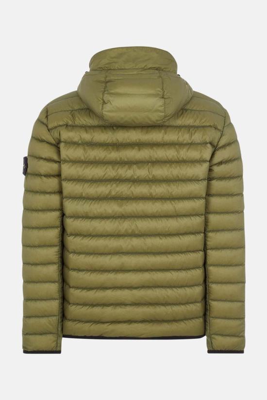  스톤 아일랜드 숏패딩 립스톱 나일론 다운 재킷 올리브 그린 - STONE ISLAND