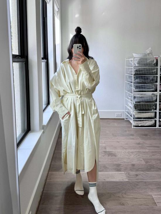  Modern Weaving 숏 원피스 모던 위빙 카프탄 셔츠 드레스 내추럴 - OTHER BRANDS