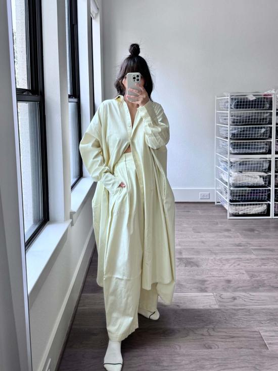  Modern Weaving 숏 원피스 모던 위빙 카프탄 셔츠 드레스 내추럴 - OTHER BRANDS