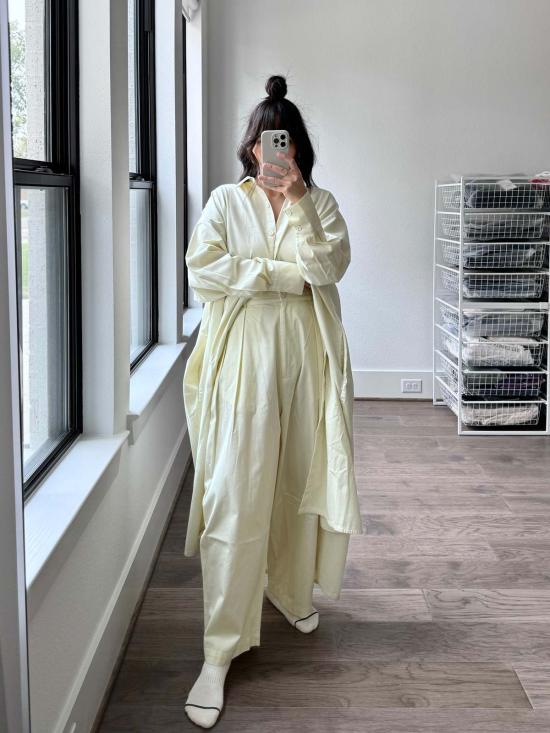  Modern Weaving 숏 원피스 모던 위빙 카프탄 셔츠 드레스 내추럴 - OTHER BRANDS