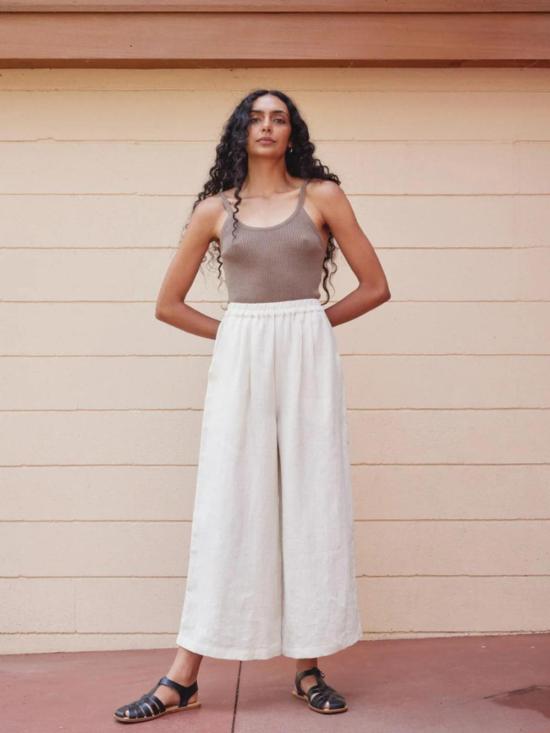  First Rite 스트레이트 팬츠 Linen Everyday Trouser 세탁 솔트 - OTHER BRANDS