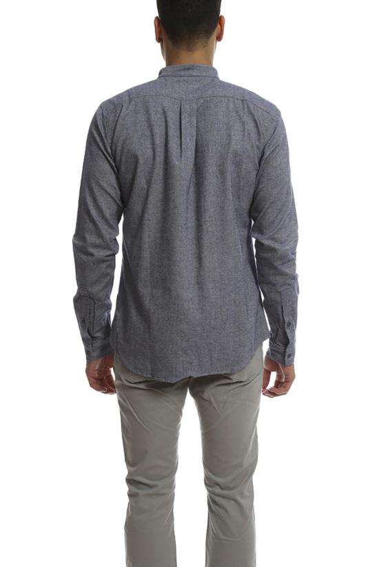  Blue&Cream 긴팔 셔츠 블루&크림 팝 칼라 플란넬 버튼 다운 블루 - BLUE&CREAM