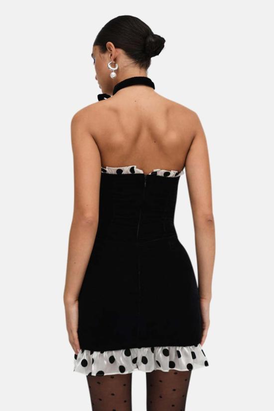  포러브앤레몬스 숏 원피스 For Love & Lemons 멜로즈 미니 드레스 블랙 - FOR LOVE & LEMONS