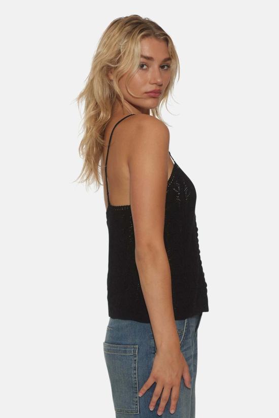  더 타일 클럽 민소매 티셔츠 타일 클럽 알리자 크로셰 캐미 블랙 - THE TILE CLUB