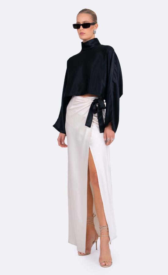  논살란트 레이블 블라우스 넌캐럴런트 라벨 인그리드 탑 블랙 - NONCHALANT LABEL