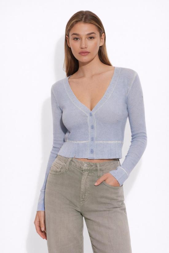  더 타일 클럽 가디건 타일 클럽 미아 슈렁큰 카디건 오션 브리즈 - THE TILE CLUB