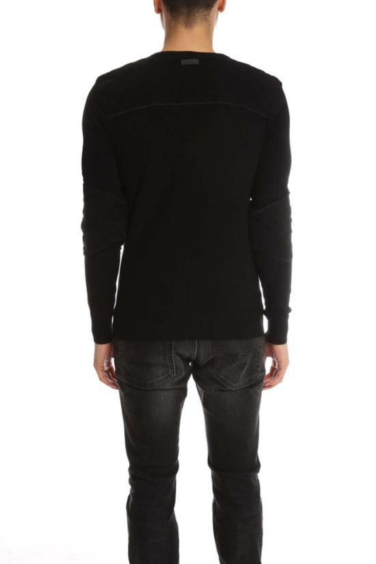  발망 긴팔 티셔츠 피에르  퀼팅 브이넥 스웨터 블랙 - BALMAIN