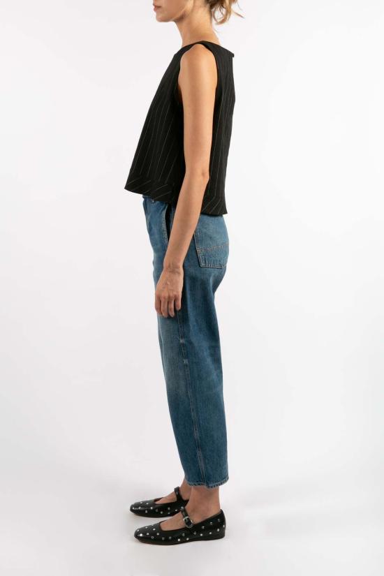  amannna 블라우스 아마나 사바나 탑 블랙 스트라이프 - OTHER BRANDS