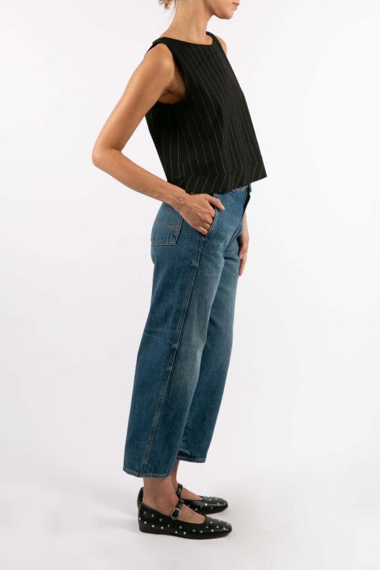  amannna 블라우스 아마나 사바나 탑 블랙 스트라이프 - OTHER BRANDS