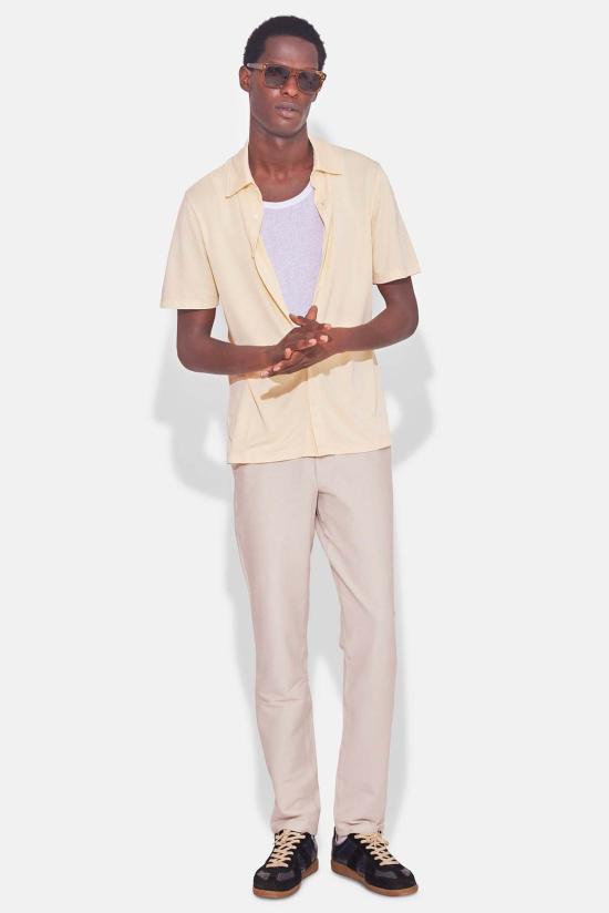  Blue&Cream 반팔 셔츠 블루&크림 반팔 마이크로 피케  옐로우 - BLUE&CREAM