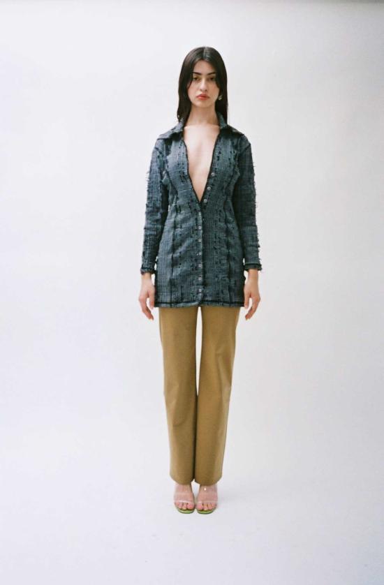  Luna Del Pinal 숏 원피스 루나 델 피날 오버다이드 핀 드레스 다크 그레이/블루/블랙