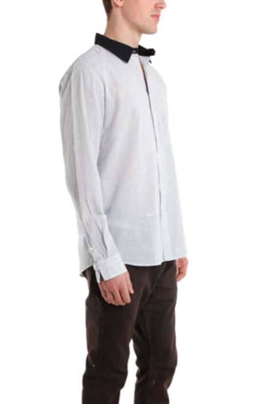  Robert Geller 폴로 티셔츠 로버트 겔러 콘트라스트 칼라 드레스 셔츠 블루 - ROBERT GELLER