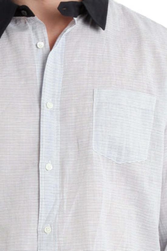  Robert Geller 폴로 티셔츠 로버트 겔러 콘트라스트 칼라 드레스 셔츠 블루 - ROBERT GELLER