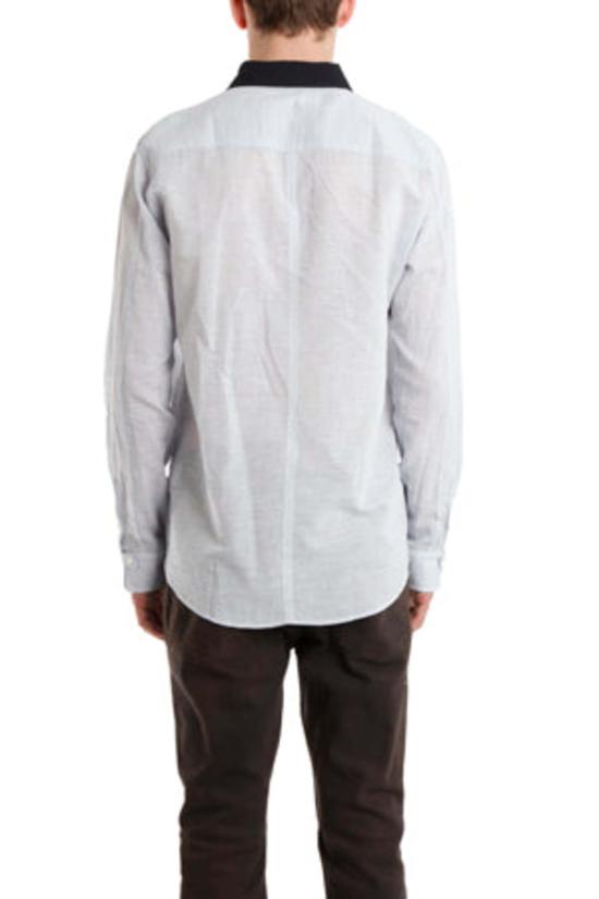  Robert Geller 폴로 티셔츠 로버트 겔러 콘트라스트 칼라 드레스 셔츠 블루 - ROBERT GELLER