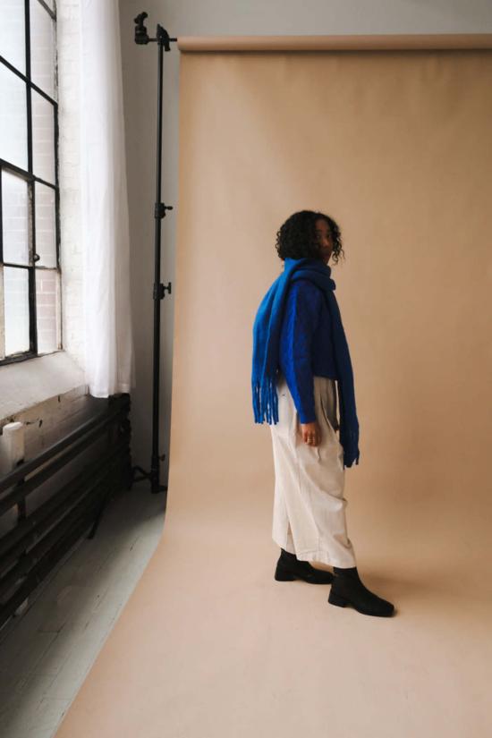  파이프앤로우 머플러/스카프 청키 솔리드 스카프 코발트블루 - PIPE & ROW