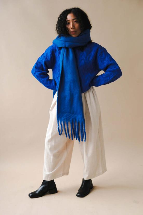  파이프앤로우 머플러/스카프 청키 솔리드 스카프 코발트블루 - PIPE & ROW