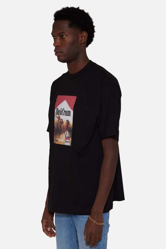  블루&크림 반팔 티셔츠 말보로 티 블랙 - BLUE&CREAM