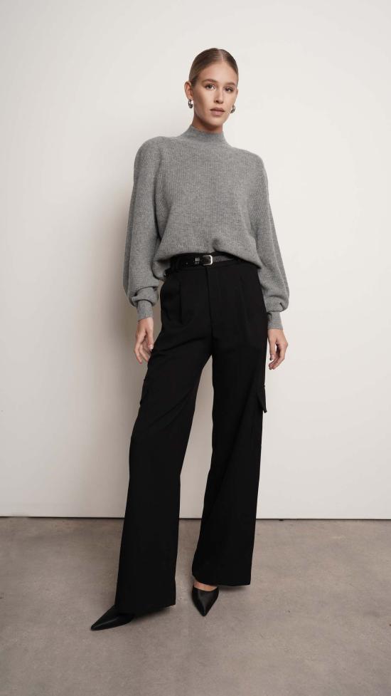  파렌테지 스트레이트 팬츠 파이퍼 팬츠 블랙