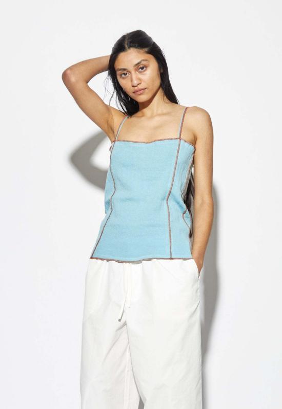  베이스레인지 캐미솔 Baserange Shok 슬립 탑 우시 블루 - BASERANGE