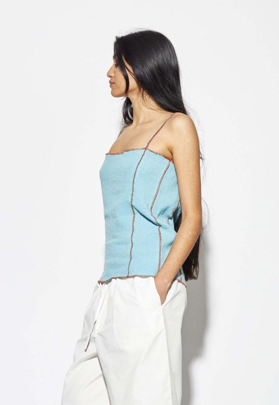  베이스레인지 캐미솔 Baserange Shok 슬립 탑 우시 블루 - BASERANGE