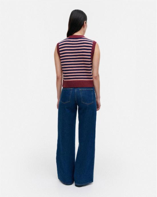  마리메꼬 스웨터 Marimekko Juhla 스트라이프 조끼 멀티 - MARIMEKKO