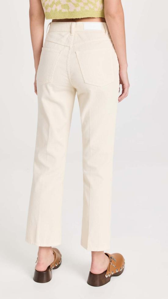  리던 스트레이트 팬츠 Re/Done 70년대 코듀로이 포켓 루즈 플레어 팬츠 빈티지 아이보리 - RE/DONE