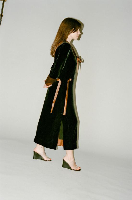  100% Silk 미디 원피스 100% 실크 조 드레스 코코아 - OTHER BRANDS