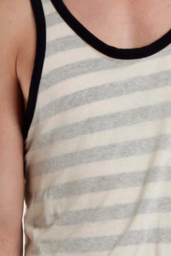  브룸 민소매 티셔츠 V/Room 리버스 스트라이프 탱크탑 - V::ROOM