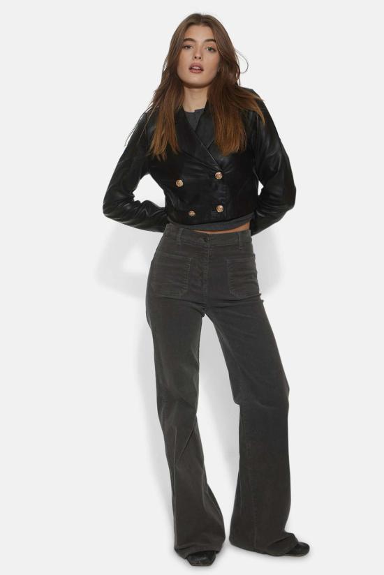  카미 뉴욕 가죽 자켓 Cami Nyc Boa 크롭 가죽 재킷 블랙 - CAMI NYC