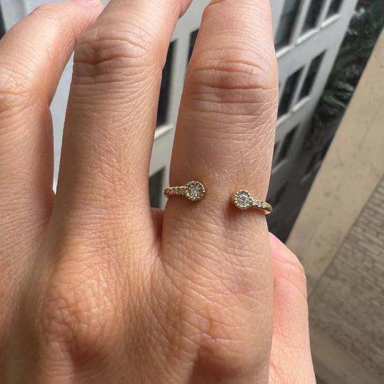  제니 권 디자인스 반지 제니 권, 다이아몬드 베젤 이퀄리브리엄 커프 링 디자인 - JENNIE KWON DESIGNS